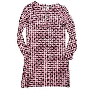Diane von Furstenberg Reina Check Dot Pink Long Sleeve‎ Dress